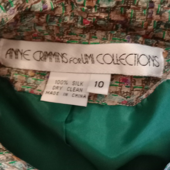 Vintage silk jacket gold buttons Ann Crimmins for Umi collection jacket size 10 - Picture 6 of 11